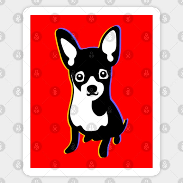 Chihuahua Pop Art Sticker by ArtFactoryAI